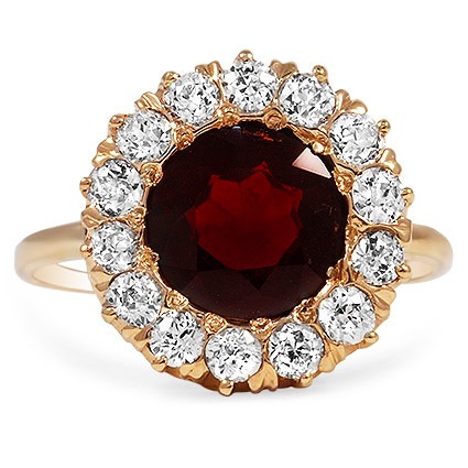 Retro Garnet Cocktail Ring