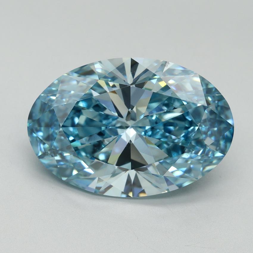 8.01 Ct. Fancy Vivid Blue Oval Lab Grown Diamond