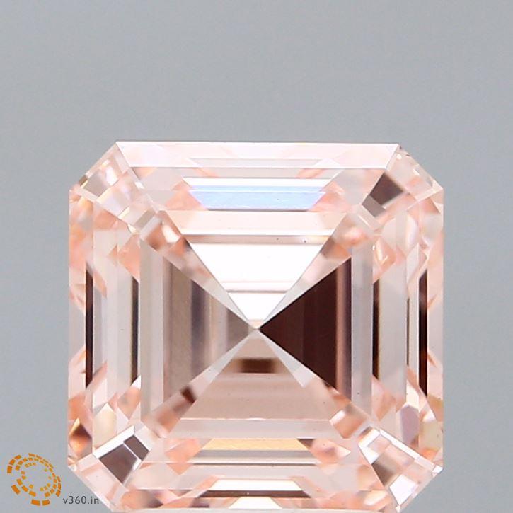 3.15 Ct. Fancy Intense Pink Asscher Lab Grown Diamond