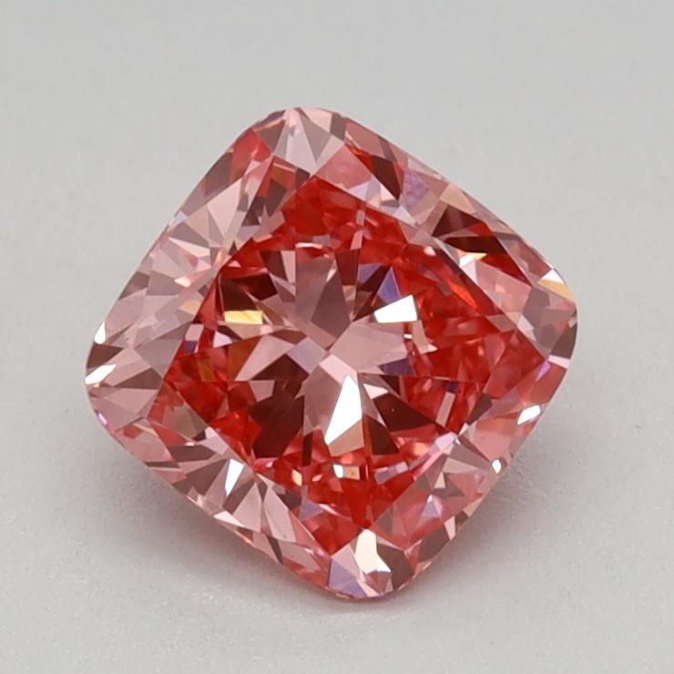 0.76 Ct. Fancy Vivid Pink Cushion Lab Grown Diamond