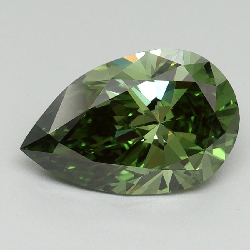2.00 Ct. Fancy Vivid Green Pear Lab Grown Diamond
