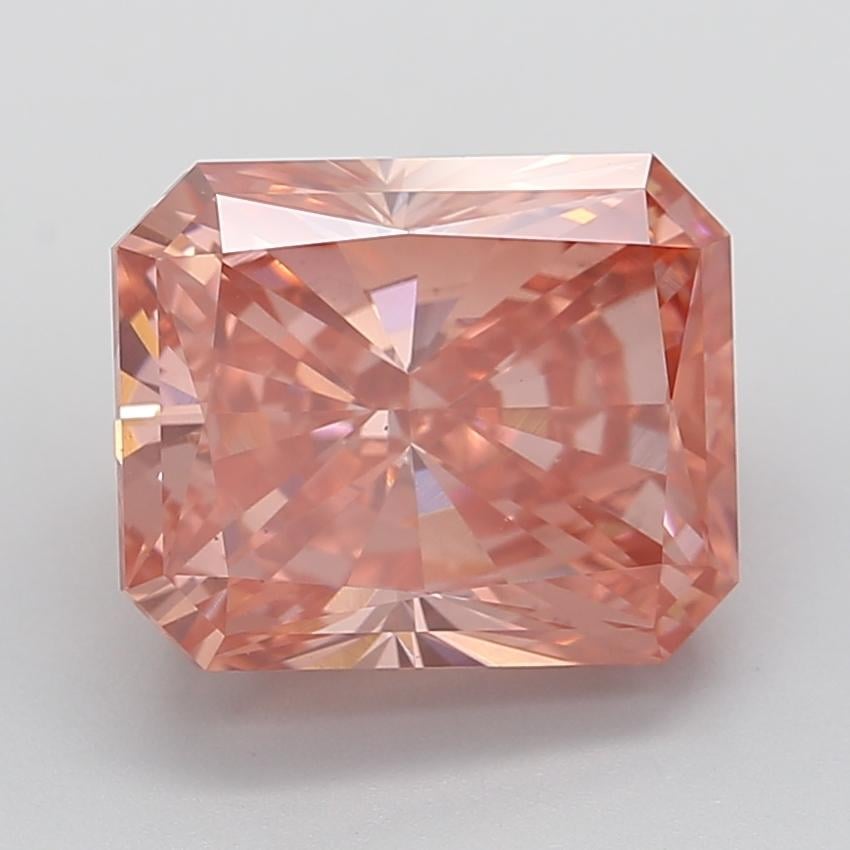 7.05 Ct. Fancy Vivid  Pink Radiant Lab Grown Diamond