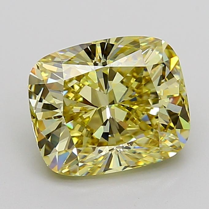 4.01 Ct. Fancy Light Yellow Cushion Lab Grown Diamond