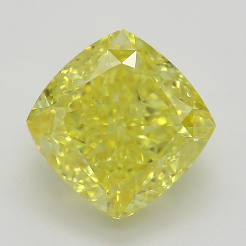 1.09 Ct. Fancy Vivid Yellow Cushion Diamond