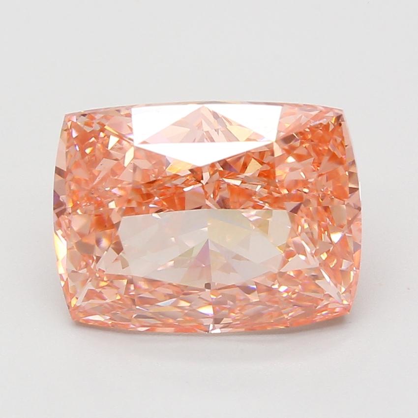 9.09 Ct. Fancy Vivid Pink Cushion Lab Grown Diamond