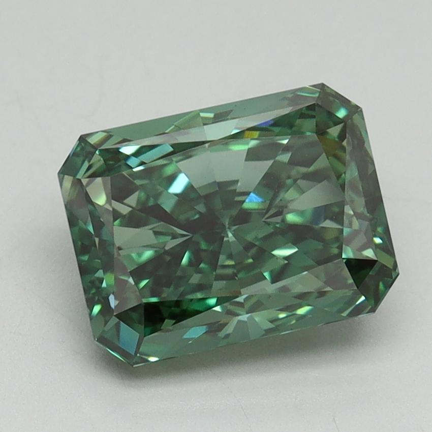 2.47 Ct. Fancy Vivid Pacific Green Radiant Lab Grown Diamond