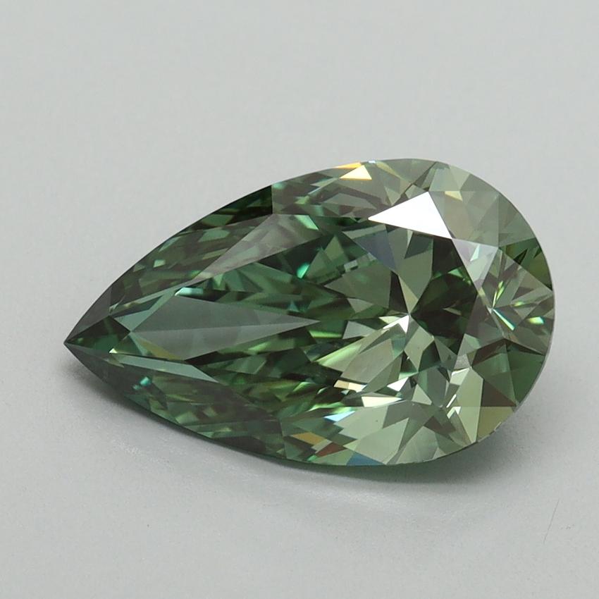 2.55 Ct. Fancy Vivid Green Pear Lab Grown Diamond