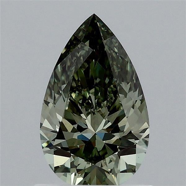 0.97 Ct. Fancy Vivid  Green Pear Lab Grown Diamond
