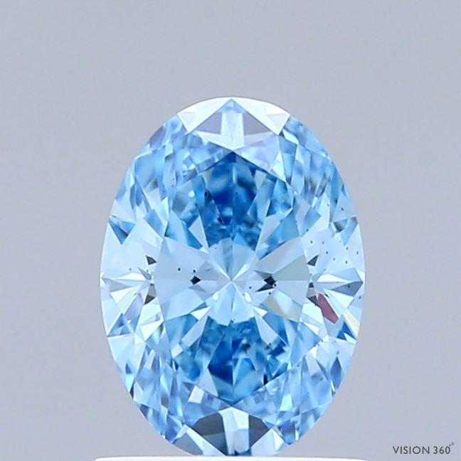 1.01 Ct. Fancy Vivid  Blue Oval Lab Grown Diamond