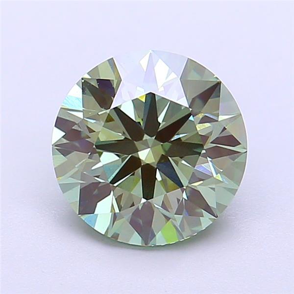 2.17 Ct. Fancy Vivid Green Round Lab Grown Diamond