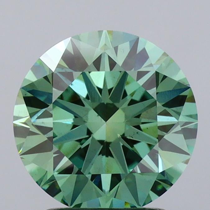 2.14 Ct. Fancy Vivid  Green Round Lab Grown Diamond