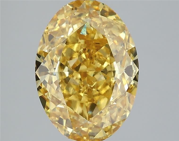 4.03 Ct. Fancy Vivid Yellow Oval Lab Grown Diamond