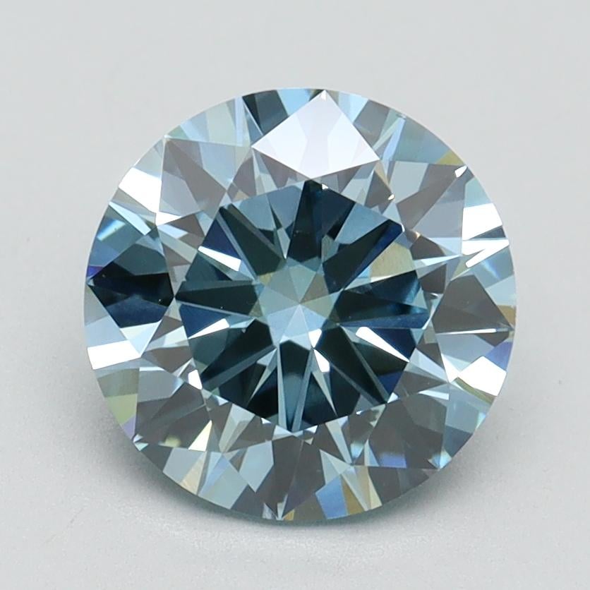 2.05 Ct. Fancy Vivid Blue Round Lab Grown Diamond