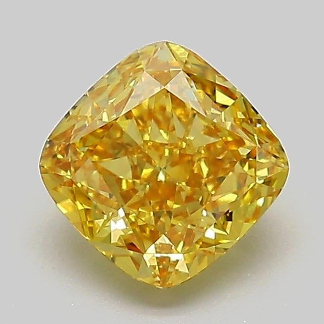 1.33 Ct. Fancy Vivid Yellow Cushion Lab Grown Diamond