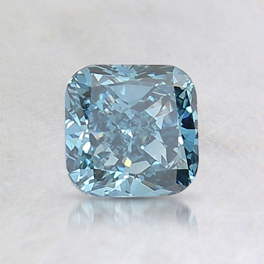 0.79 Ct. Fancy Deep Greenish Blue Cushion Lab Grown Diamond