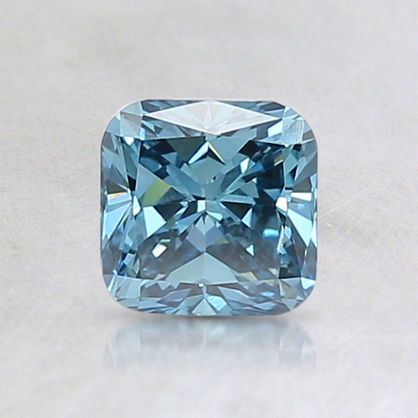 0.89 Ct. Fancy Deep Greenish Blue Cushion Lab Grown Diamond