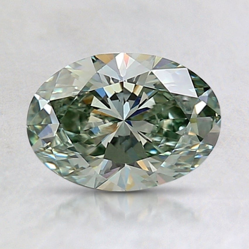 1.02 Ct. Fancy Vivid Green Oval Lab Created Diamond