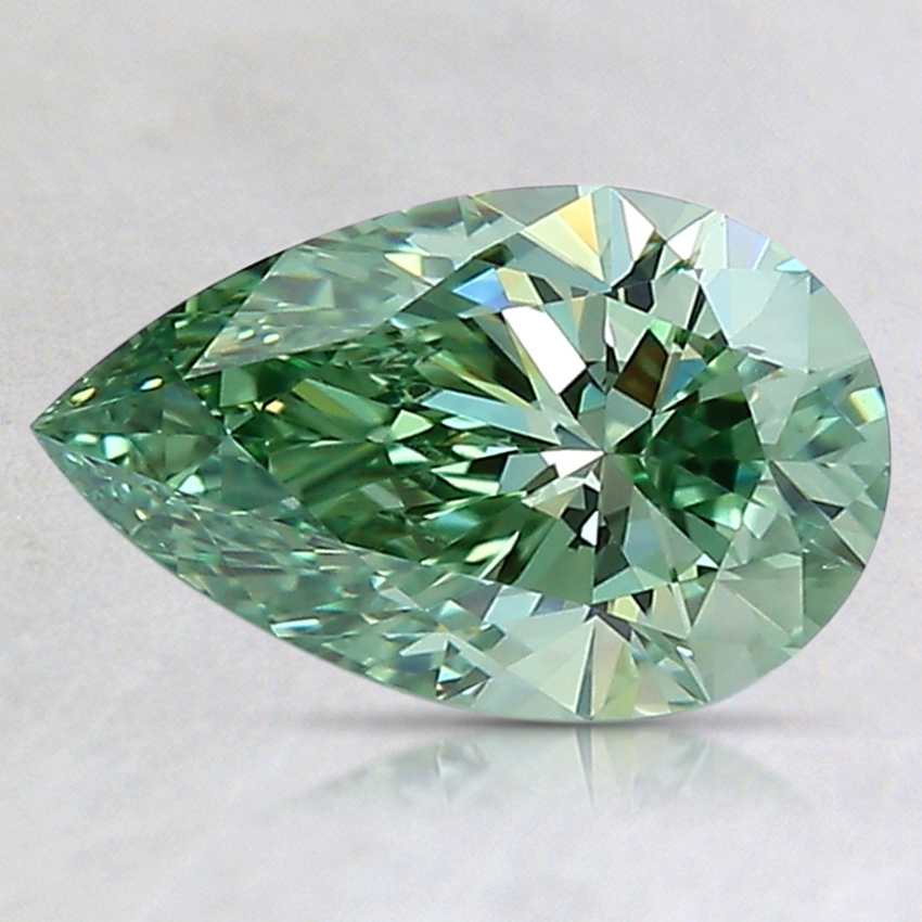 1.14 Ct. Fancy Vivid Green Pear Lab Grown Diamond