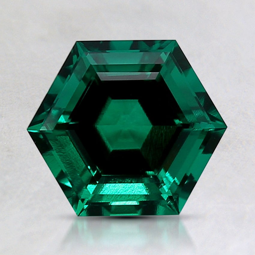 8mm Hexagon Lab Created Emerald
