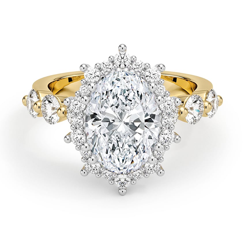 Custom Bordeaux Halo Diamond Ring