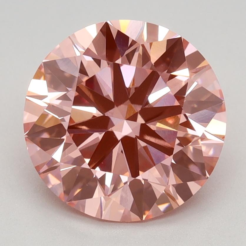 2.45 Ct. Fancy Vivid Pink Round Lab Grown Diamond