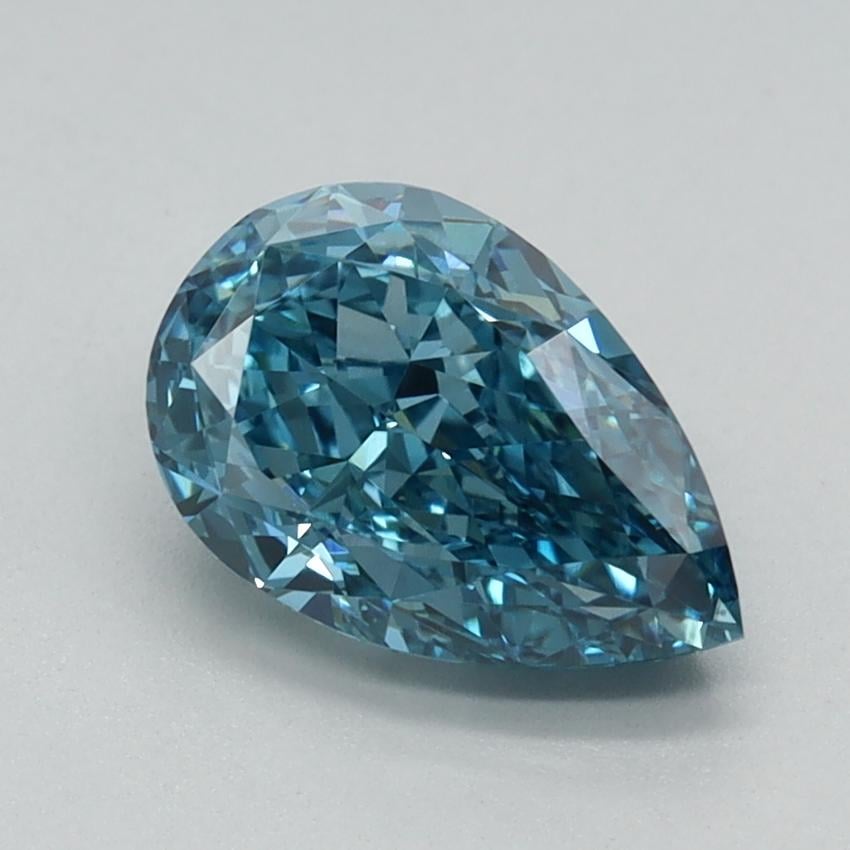 1.21 Ct. Fancy Vivid Blue Pear Lab Grown Diamond