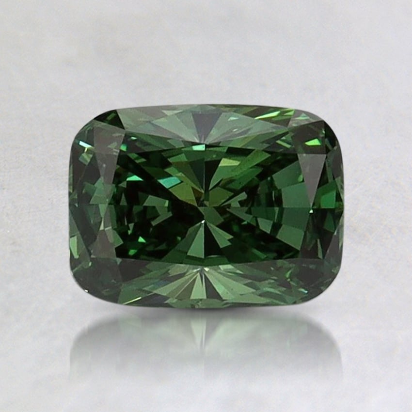 0.9 Ct. Fancy Vivid Pacific Green Cushion Lab Grown Diamond