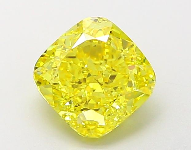 1.42 Ct. Fancy Vivid  Yellow Cushion Lab Grown Diamond