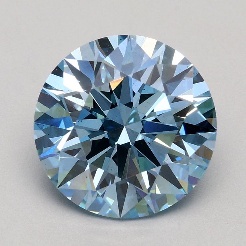 2.02 Ct. Fancy Intense Blue Round Lab Grown Diamond