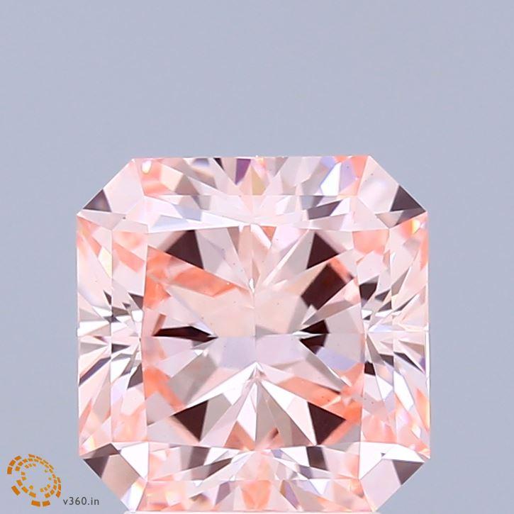 3.03 Ct. Fancy Intense Pink Radiant Lab Grown Diamond