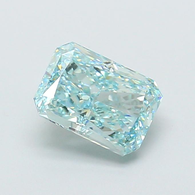 1.57 Ct. Fancy Vivid Greenish Blue Radiant Lab Grown Diamond