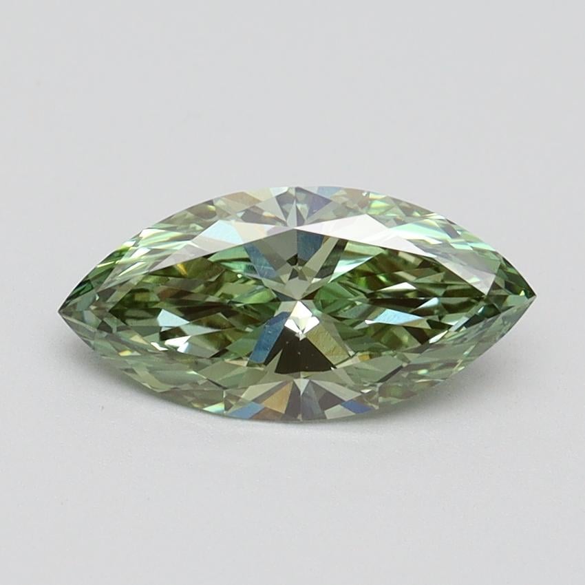 1.00 Ct. Fancy Vivid Green Marquise Lab Grown Diamond