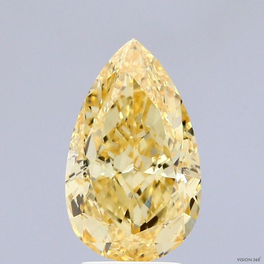 3.17 Ct. Fancy Vivid Yellow Pear Lab Grown Diamond