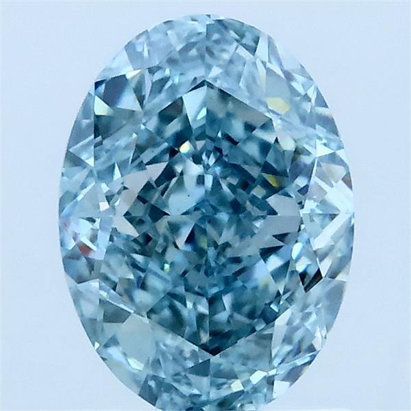 1.60 Ct. Fancy Vivid Greenish Blue Oval Lab Grown Diamond
