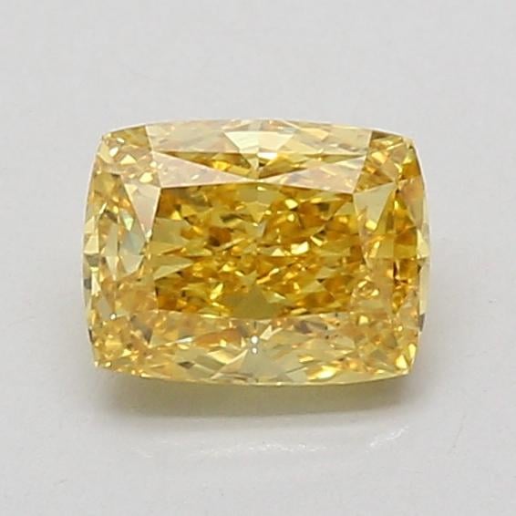 1.02 Ct. Fancy Vivid Yellow Cushion Lab Grown Diamond