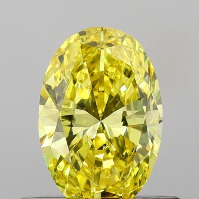 0.55 Ct. Fancy Vivid Yellow Oval Lab Grown Diamond