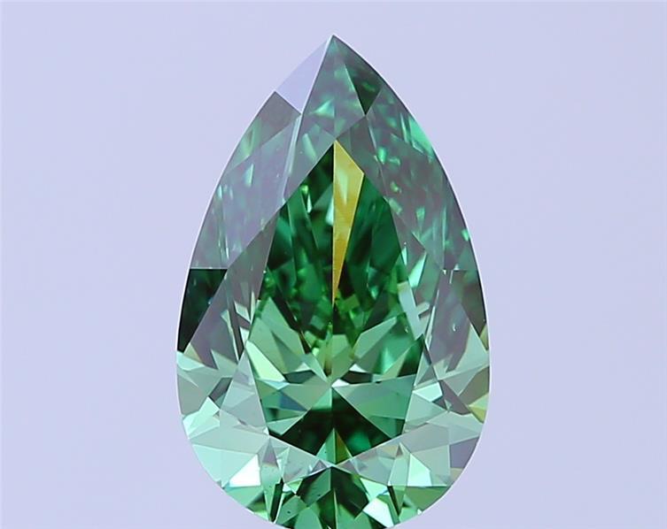 3.51 Ct. Fancy Vivid Green Pear Lab Grown Diamond