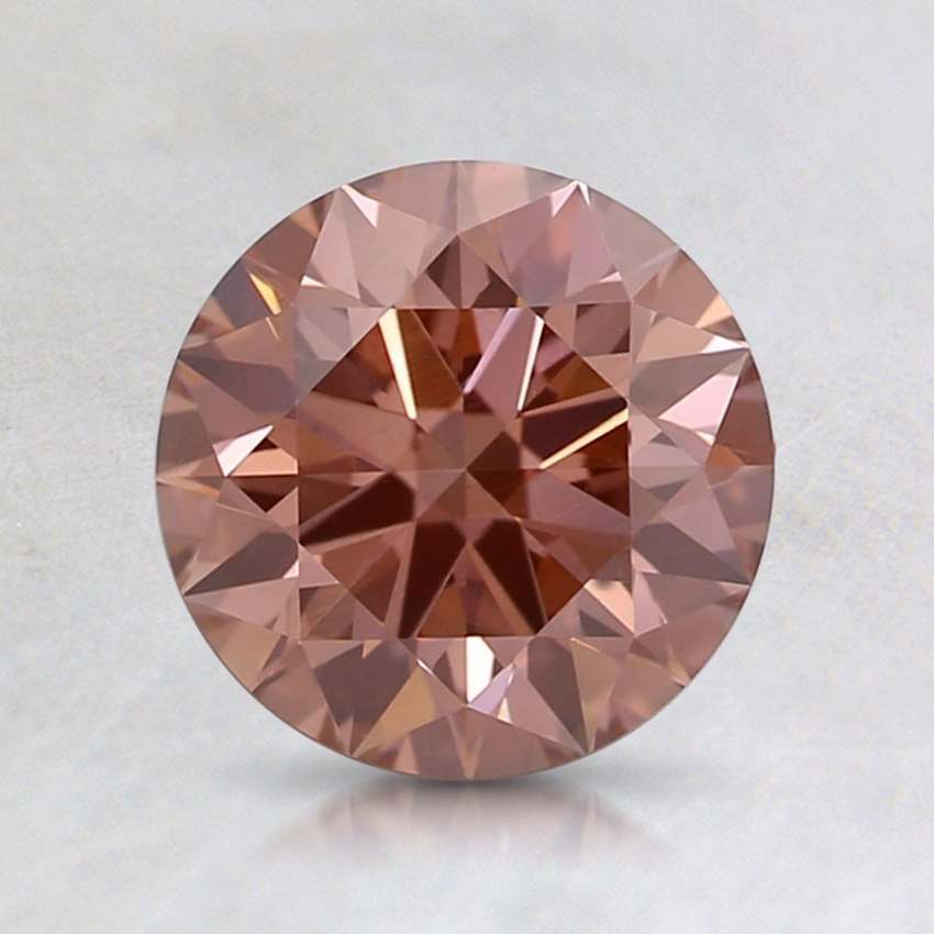 1.16 Ct. Fancy Intense Orangy Pink Round Lab Created Diamond