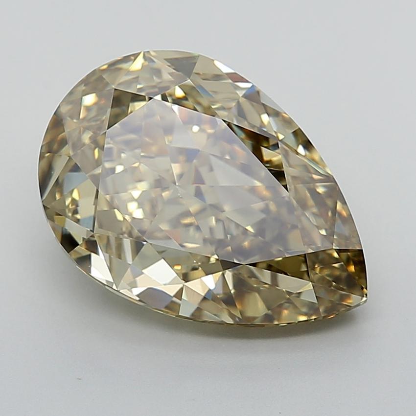7.07 Ct. Fancy Intense Greyish Yellow Pear Lab Grown Diamond