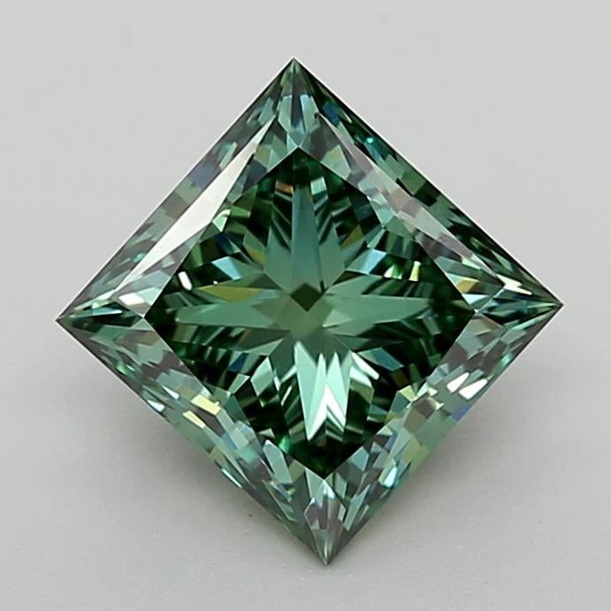 1.70 Ct. Fancy Vivid  Green Princess Lab Grown Diamond