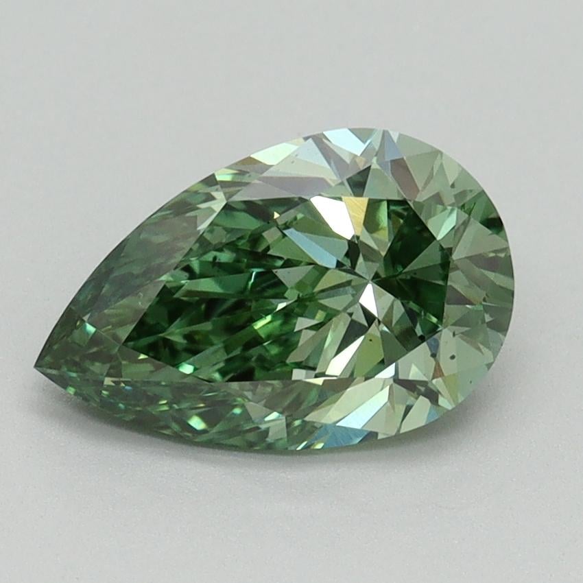 1.59 Ct. Fancy Vivid Pacific Green Pear Lab Grown Diamond