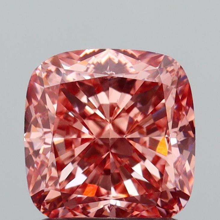 1.81 Ct. Fancy Vivid  Pink Cushion Lab Grown Diamond
