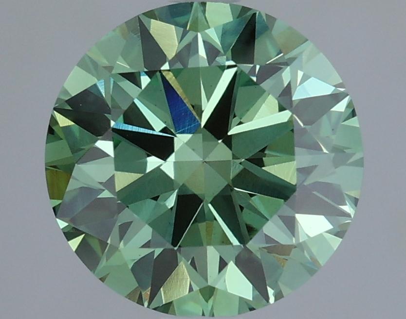 2.03 Ct. Fancy Vivid Green Round Lab Grown Diamond