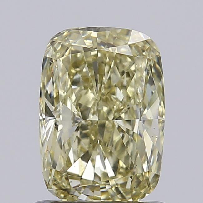 1.08 Ct. Fancy Light Yellow Cushion Lab Grown Diamond