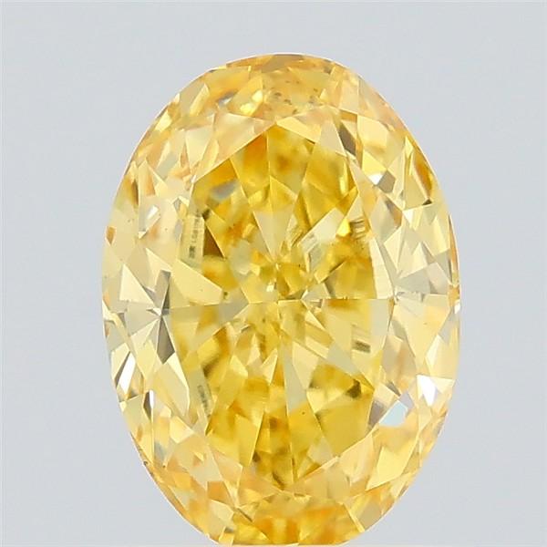 0.79 Ct. Fancy Intense Yellow Oval Lab Grown Diamond