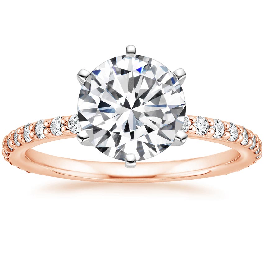 14K Rose Gold Luxe Petite Shared Prong Diamond Ring (1/3 ct. tw.), large top view