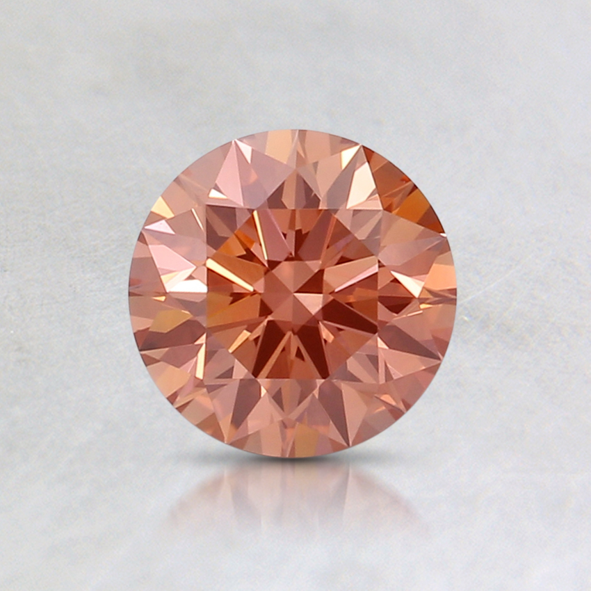0.70 Ct. Fancy Intense Orange Pink Round Lab Grown Diamond