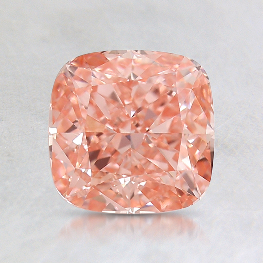 1.39 Ct. Fancy Intense Orangy Pink Cushion Lab Created Diamond