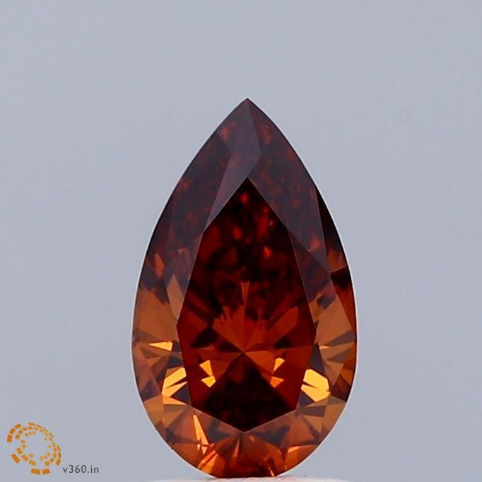 0.84 Ct. Fancy Vivid Orange Pear Lab Grown Diamond