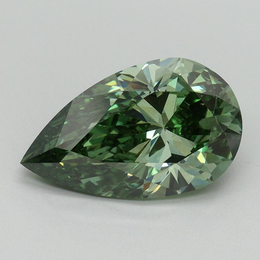3.00 Ct. Fancy Vivid Green Pear Lab Grown Diamond